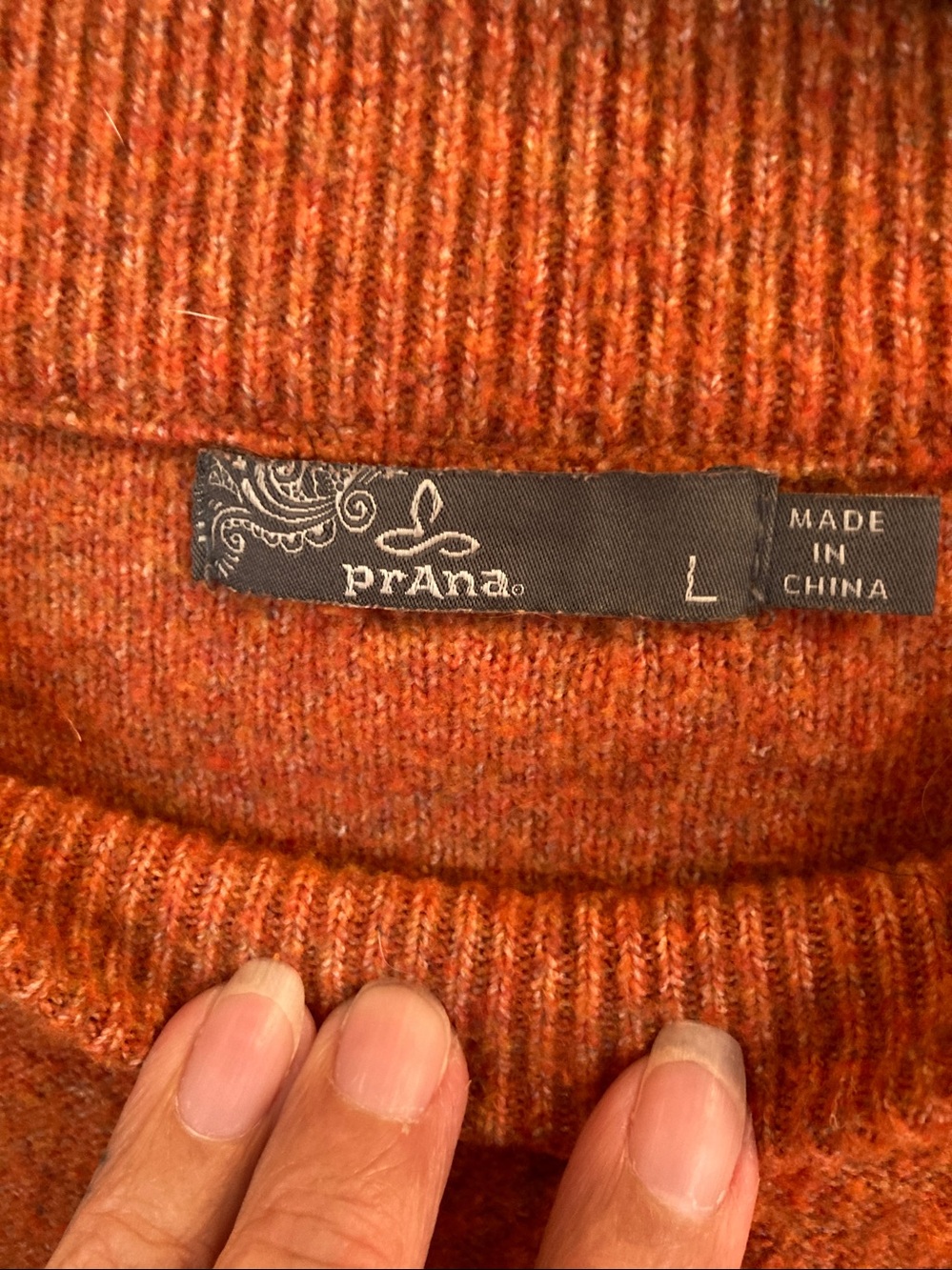 prAna Autumn Orange Crewneck Sweater - Picture 2 of 7